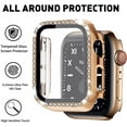 thumbnail image 4 of Compatible con Apple Watch Band 38 mm 40 mm 42 mm 44 mm con protector de pantalla para mujer, pulsera de joyería, correa de metal con 2 fundas brillantes para iWatch Series 6 5 4 3 2 1 Adepaton WMZL-991-17, 4 of 7
