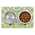 thumbnail image 1 of Tangerine Pet Mat for Food and Water, Repeating Pattern of Sketch Drawn Citrus Fruit with Leaves, Non-Slip Rubber Mat for Dogs and Cats, 18" X 12", by Ambesonne, 1 of 2
