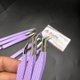 thumbnail image 3 of Juego de pinzas moradas con punta de fibra, venta al por mayor, pinzas de corazón con agarre de diamante de acero inoxidable sólido para extensión de pestañas, 3 of 3
