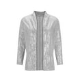 thumbnail image 3 of BZGTZT Sequin Blazer for Women Shimmer Jacket Casual Long Sleeve Glitter Party Shiny Lapel Lightweight Blazer, 3 of 5