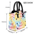 thumbnail image 2 of Single Shoulder Bag Rivet Bag 7.48×7.48×3.94in Removable Shoulder Belt Can Be Held Or Diagonal Across A Variety Of Matching Styles Yellow Tie-Dye Background Rainbow Colors_2, 2 of 6