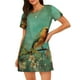 thumbnail image 1 of Easygdp Retro Birds Camisón de manga corta para mujer, informal, estampado, 1 of 6