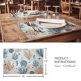thumbnail image 3 of Placemats Set of 6, Blue Coastal Woven Placemat, Linen Place Mats for Kitchen/Dining Tables, Summer Beach Coral Shell Starfish Seahorse Washable Table Mats for Party, 3 of 8