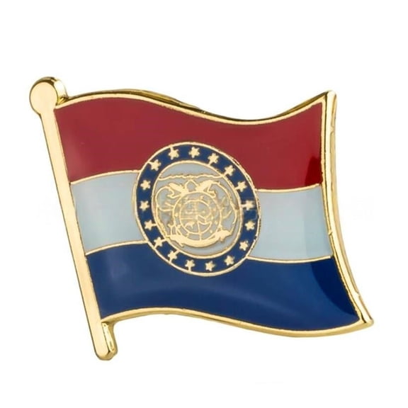 Ysmzzmsy 1 PCS(0.75x0.63 inch) Missouri Flag Pin Suit lapel flag pins Plated Metal Enamel Souvenir Hat Men Women Patriotic