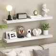 thumbnail image 2 of Furinno TANNA Set of 2 9x47 2" Thick Wall Shelf Invisible Bracket White, 2 of 4