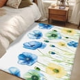 thumbnail image 5 of Spring Floral Area&nbsp;Rug 3x5ft Blue Yellow Poppy Watercolor Flowers Non-Slip&nbsp;Washable Square&nbsp;Rugs Soft Felt Indoor Floor Mat for Bedroom Kitchen Living Room Bathroom, 5 of 9