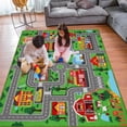 thumbnail image 1 of Kids Carpet Car Play Rug for Playroom, Play Rugs Town City Road Map Rug, Extra Large Boys Kids Car Track Carpet for Playroom, Bedroom, Living Room, Green 150X100 CM, 1 of 5