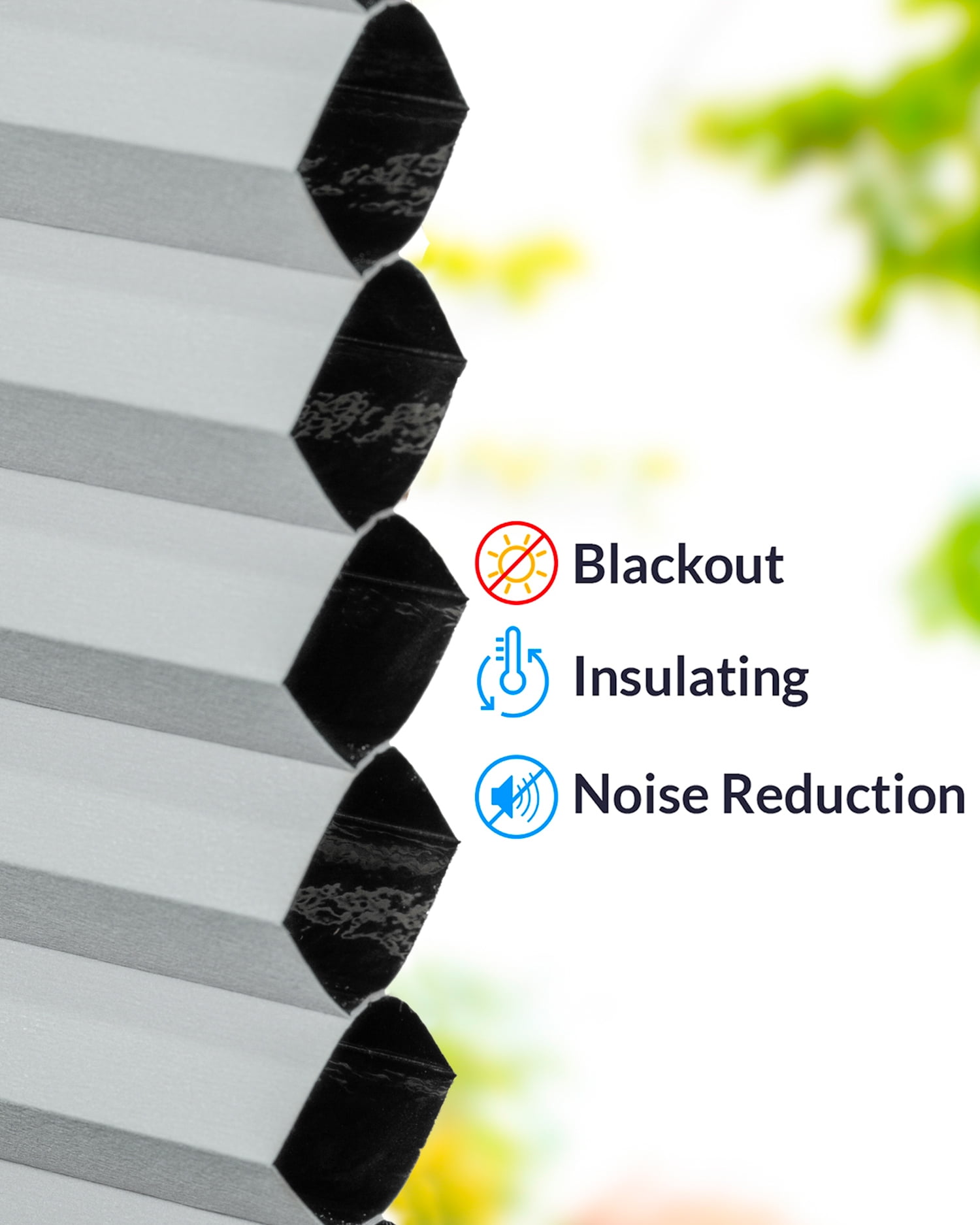 Chicology Cordless Cellular Shade Blackout, Light Grey 26.25"W x 48"H
