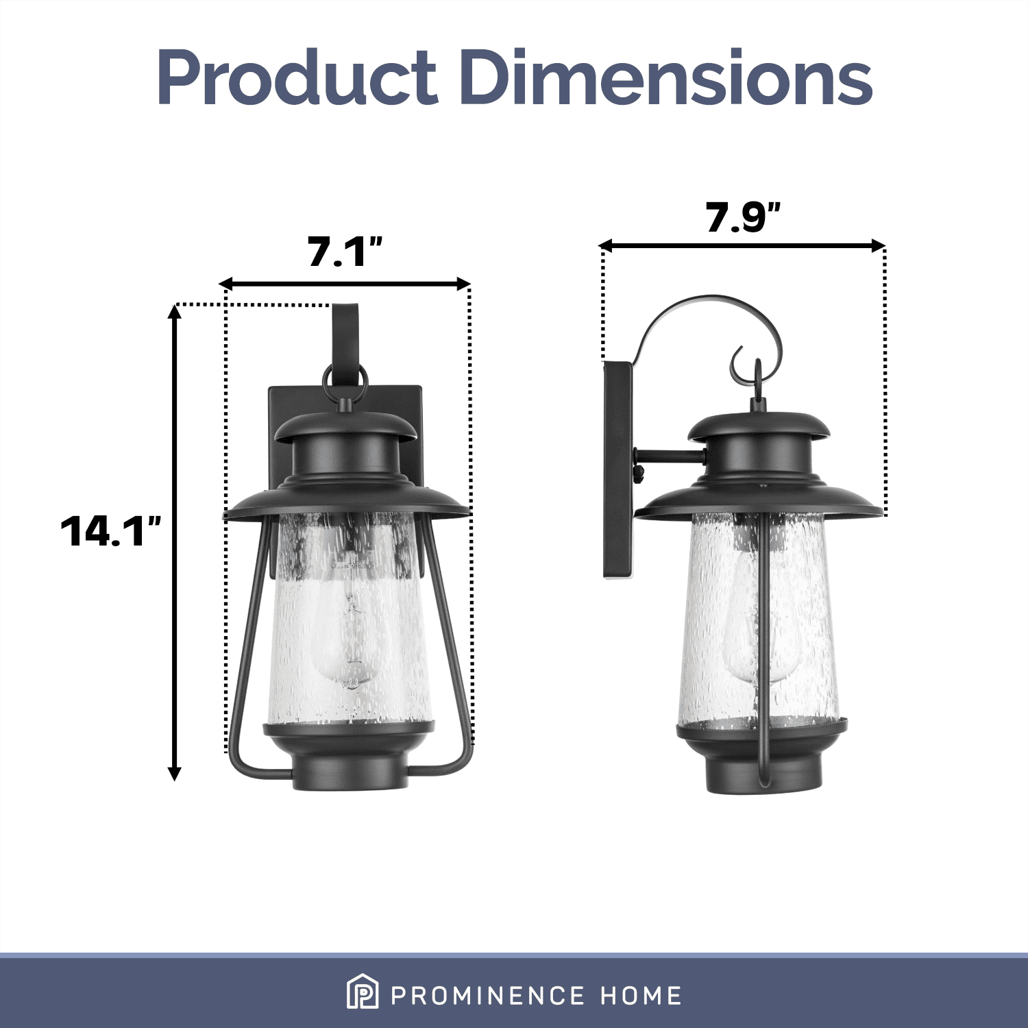 Prominence Home Sommerset Matte Black Lantern Outdoor LED Wall Light