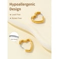 thumbnail image 6 of FindChic Huggie Earrings for Women Hypoallergenic Heart Stud Earring 14K Gold Plated Christmas Birthday Jewelry Gifts for Her with Box, 6 of 9
