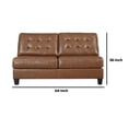 thumbnail image 5 of Armless Loveseat with Leatherette and Tufted Back, Brown, 5 of 5