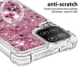 thumbnail image 3 of Funda para Samsung Galaxy A22 4G con Brillo Líquido Flotante, Purpurina, Parachoques y Anillo Giratorio Soporte, 3 of 5