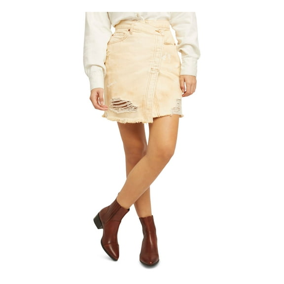 FREE PEOPLE Womens Ivory Short A-Line Skirt Juniors Size: 26