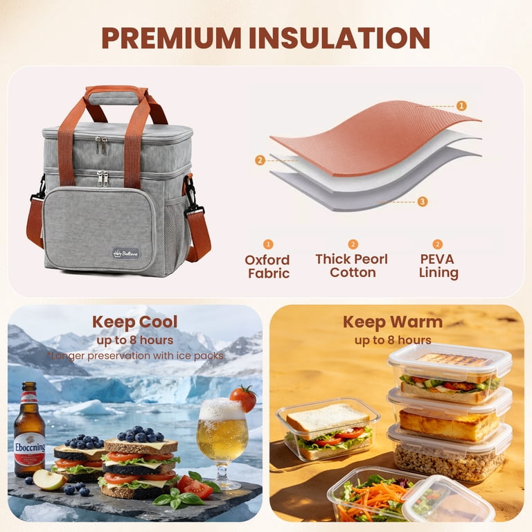 AARTVARK TEES Double Deck Lunch Bag, 15L Gray photo 7