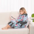 thumbnail image 4 of French Bulldog and Flower Blanket Hoodies for Kids 6-13YR Oversize Wearable Blanket Hoodies for Boys Girls Teens, 4 of 7