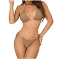 thumbnail image 2 of Awdenio Tankini Swimsuits for Women Tummy Control Deep V Neck Two Piece Bikini Sets for Women Thong Halter Cheeky Swimsuit, 2 of 6