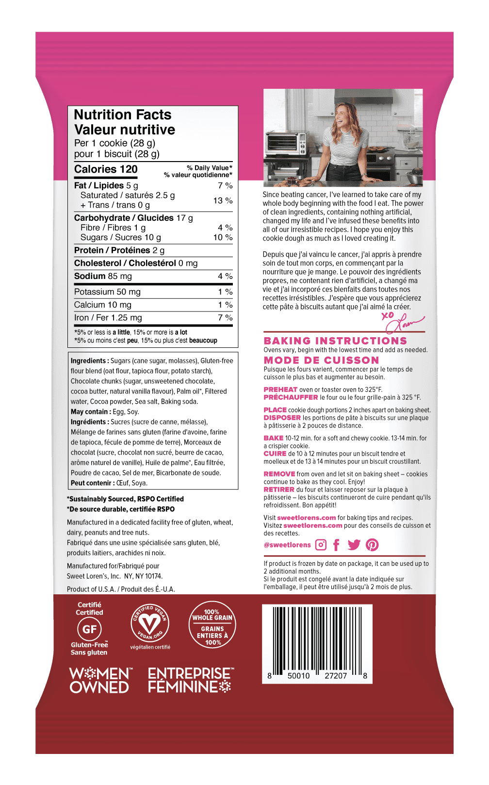 Sweet Lorens Gluten Free Fudgey Brownie Cookie Dough, 340g