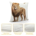 thumbnail image 4 of JEUXUS  Lion Head Throw Pillow Cover Forest King Face Wild Animal Furry Carnivore Leo Pillow Case 18x18 Inch Square Cushion Decorative for Couch Bed Home, 4 of 5