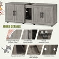 thumbnail image 3 of Cat Litter Box Enclosure for 2 Cats, Furniture with Double Room,Hidden Double Litter Box Enclosure Furniture,Cabinet with Scratching Pad, 3 of 7