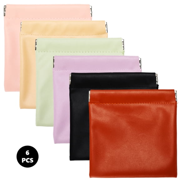 6 Pack Mini Portable Cosmetic Bags for Women, Small Makeup Bag for Purse, Coin Purse Lipstick Cosmetic Accessories Organizer, Small Travel Kit Storage Pouch