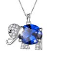 thumbnail image 1 of Juwaliy Collar de Elefante Zafiro Azul Piedra Natal de Septiembre 925 Sterling Silver Dije Joyería de Cristal Mujeres Hija Esposa Mamá Navidad Regalos de Cumpleaños, 1 of 7