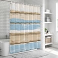 thumbnail image 5 of Vintage Geometric Blue Shower Curtain Set - Extra Long 72" x 96" Washable Bathtub Curtain with 12 Hooks, Abstract Country Shabby Wood Grain Waterproof Fabric Stall Shower Curtains for Bathroom Décor, 5 of 6
