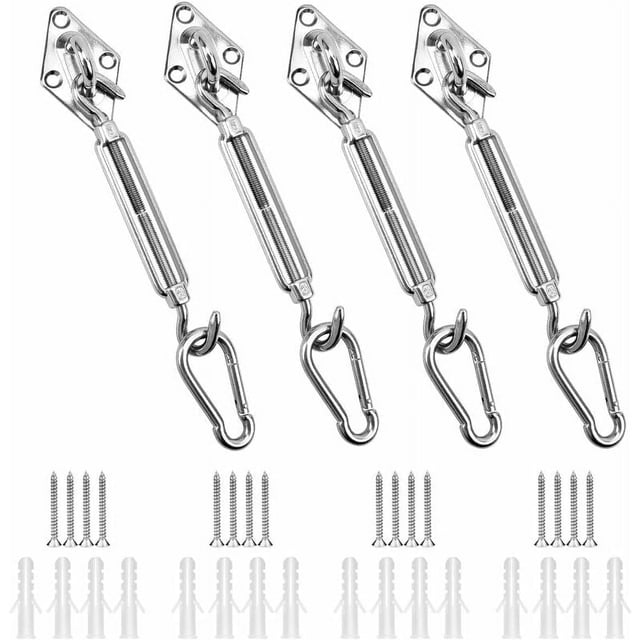 Accessoires de Voile d'Ombrage Triangulaire, Kit de Quincaillerie en Acier Inoxydable de Haute Qualité pour Installation Extérieure, Résistance à la Rouille Assure la Longévité dans les Jardins Ou Cours, Installation Complète