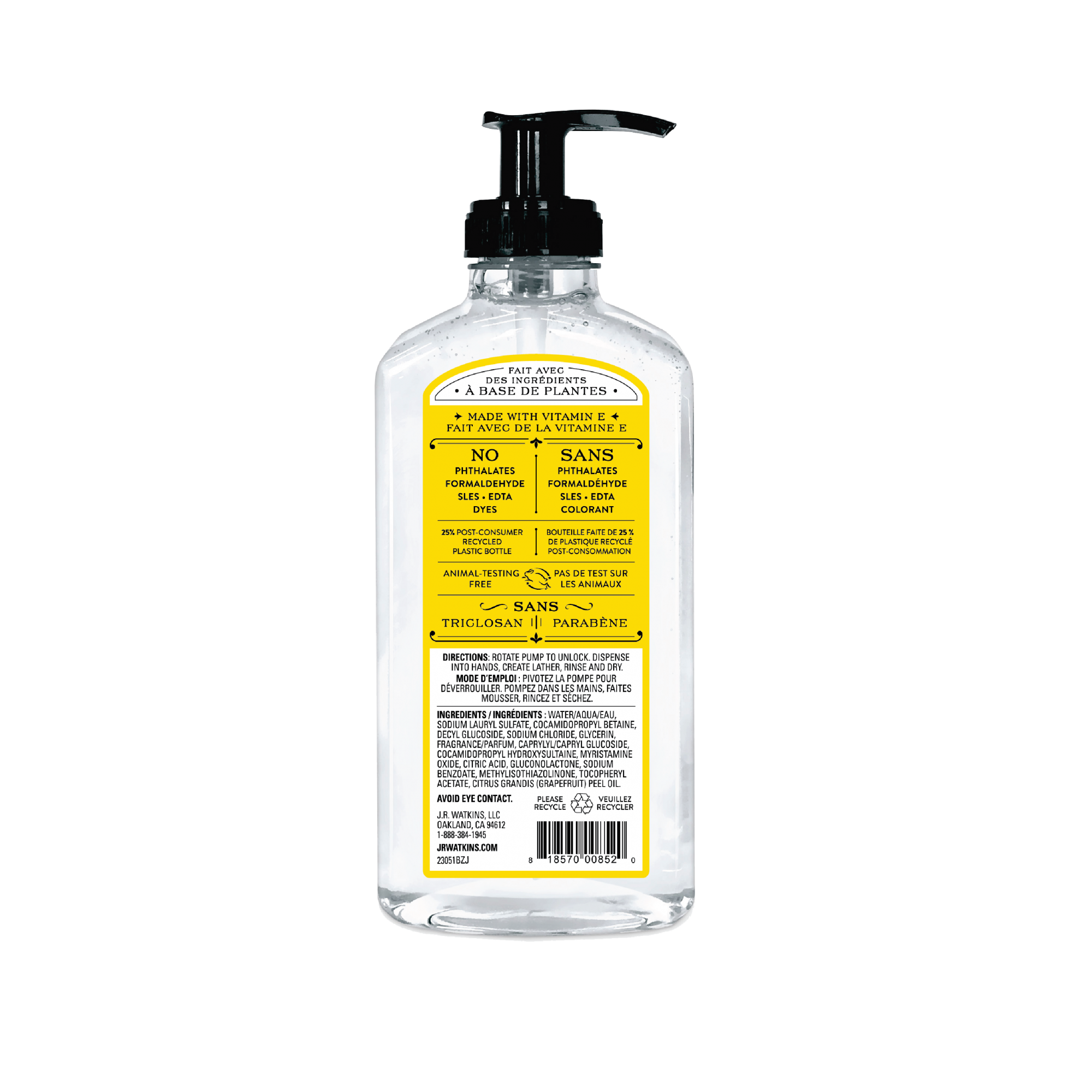 J.R. Watkins Gel Hand Soap, Lemon, 11 oz - image 3 of 10