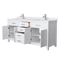 thumbnail image 4 of Wyndham Collection Beckett 72" Wood Double Bathroom Vanity in Nickel/White, 4 of 5