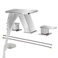 thumbnail image 1 of OMEKNTOP Bathroom Faucet 3 Hole, Brushed Nickel Bathroom Sink Faucet, 8 Inch 2 Handle Widespread Waterfall Faucet with Metal Pop Up Drain & CUPC Supply Line for Vanity Lavatory RV, 1 of 9