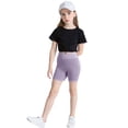 thumbnail image 4 of Lovzfmll Kid's Compression Shorts for Girls, High-Waisted with Side Pockets, Stretchy for Running, Gym, and Yoga for 4-5 Years, 4 of 9