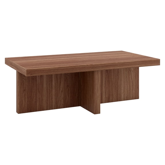 Evelyn&Zoe Scandinavian 44" Wide Satin Walnut Coffee Table