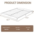 thumbnail image 2 of 6-pulgada tamaño completo size metal platform marco de cama con arch design: low marco de cama, heavy duty, strong bearing capacity, no necesita colchón base - blanca, 2 of 7