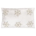 thumbnail image 4 of SAFAVIEH Sydnee Snowflake Novelty Pillow, 12" x 20", Beige/Silver, 4 of 4