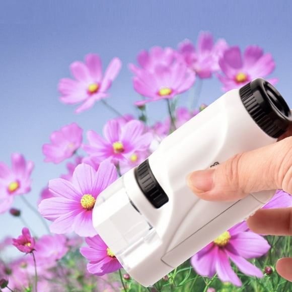 Jinveno Mini Pocket Microscope Kit Handheld Microscope for Children Science Outdoor Toys