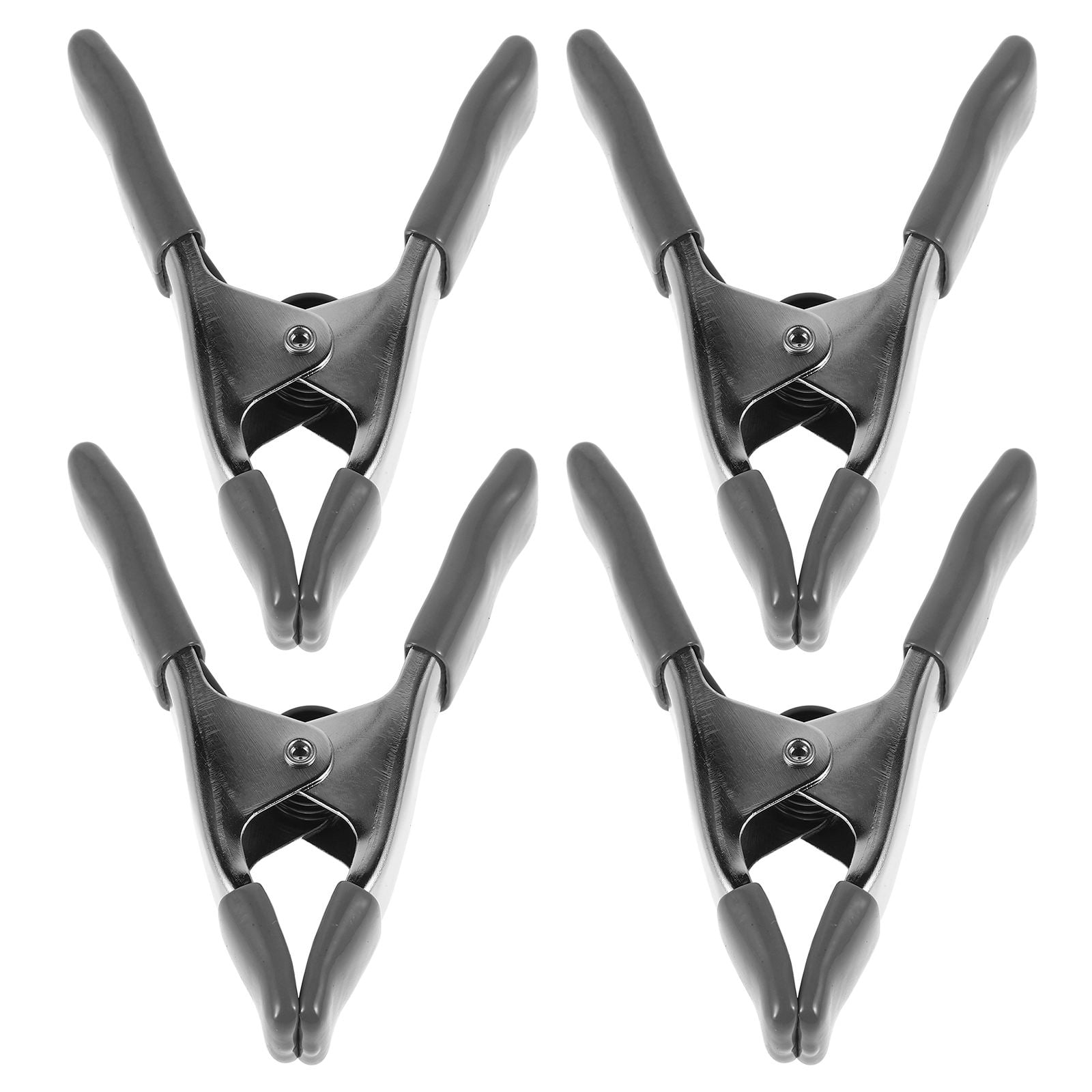 Amosfun 4-Piece Heavy Duty Metal Spring Clamps for Woodworking Carbon Steel Light Gray