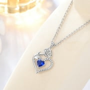 Beautlace 925 Sterling Silver Birthstone Necklace Rose Flower Heart Pendant Jewelry Christmas Valentines Mothers Day Gifts for Women Mom Wife/Lover