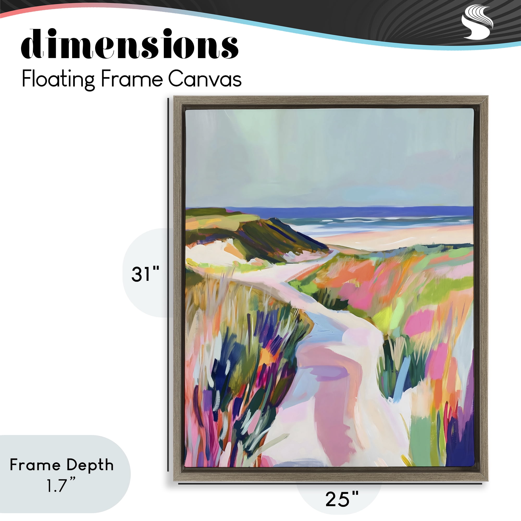 Stupell Industries Pathway Through Pastel Sand Dunes Brown Framed Floater Canvas Wall Art, design by The Prints Vibe