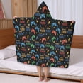 thumbnail image 5 of Colorful Controllers Games Stars Black Pattern Hooded Bath Towel，50"x30" for Ages 3 To 12 Kids, Quick Dry Lightweight Soft Microfiber Hood Beach Towel Cover Up for Kids, 5 of 7