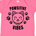 thumbnail image 4 of Inktastic Pawsitive Vibes with Pawprints and Cat Face Cat Pun Boys or Girls Baby Bodysuit, 4 of 5