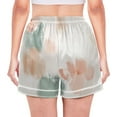 thumbnail image 3 of Women's Satin Pajama Shorts Pastel Color Pattern with Pockets, Elastic Waist Sleep Lounge Shorts, 3 of 7