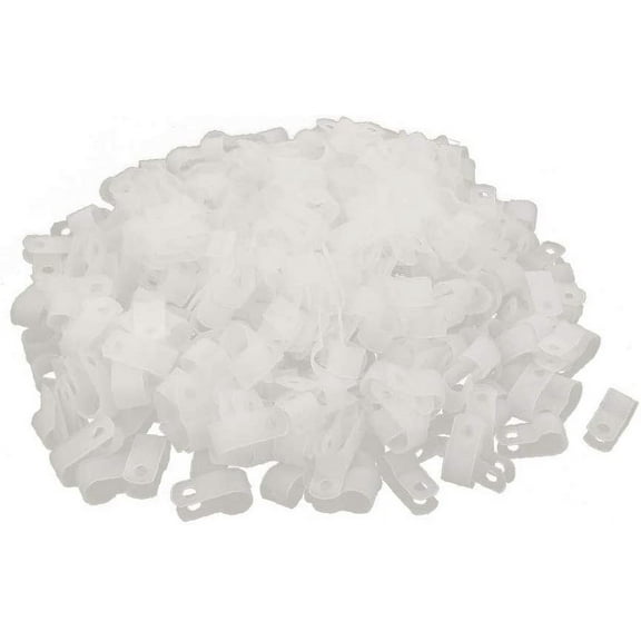 400Pcs Nylon R Type 5/16" 8.4mm Cable Cord Wire Clamp Clip Fastener White(400Pcs Nylon R Tipo 5/16' '8.4mm Filo metallico Cavo Fermo Clip di fissaggio bianco