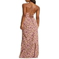 thumbnail image 3 of Floral Summer Long Cocktail Dress for Women with Sleeveless and Backless Design, 3 of 7