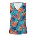 thumbnail image 4 of Gamivast Summer Tank Tops for Women Print V-Neck Flowy Fit Pleated Front Blouse Soft Breathable Chiffon Sleeveless Shirts Beach Vacation Daily Casual Lounge outfits, 4 of 8