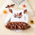 thumbnail image 2 of Vividxx Thanksgiving Baby Girls Bodysuit Outfits Sets Long Sleeve Turkey Print Romper With Hair Accessories Cute Holiday O-Neck Stylish Dailywear, 2 of 4