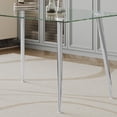 thumbnail image 5 of Dining Table Set Of 5, 0.32" Thick Tempered Glass Top Dining Table With Metal Legs And Four Fabric Dining Chairs, Table Size: 51.18" L X 31.50" W X 29.53" H Yca-02, 5 of 9