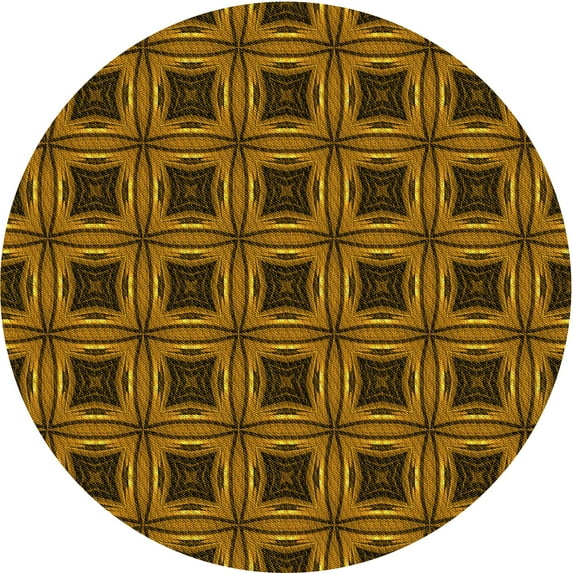 Ahgly Company Indoor Round Patterned Blood Night Red Area Rugs, 3' Round