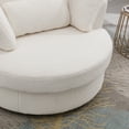 thumbnail image 6 of Aukfa 42" Oversized Swivel Accent Chair w/ Lumbar Pillow, Living Room Barrel Chair Read Chair, Ivory, 6 of 8