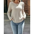thumbnail image 5 of Womens Tunic Tops Ribbed Knit Long Sleeve Shirts Crewneck Lace Shoulder Elegant Blouses Tee Shermie, 5 of 5