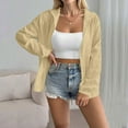thumbnail image 2 of hotojiny Womens Lightweight Cardigan Summer Casual Plus Size Long Sleeve Tops Comfy Solid Color Full Zip Textured Cardigan, 2 of 4